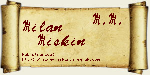 Milan Miskin vizit kartica